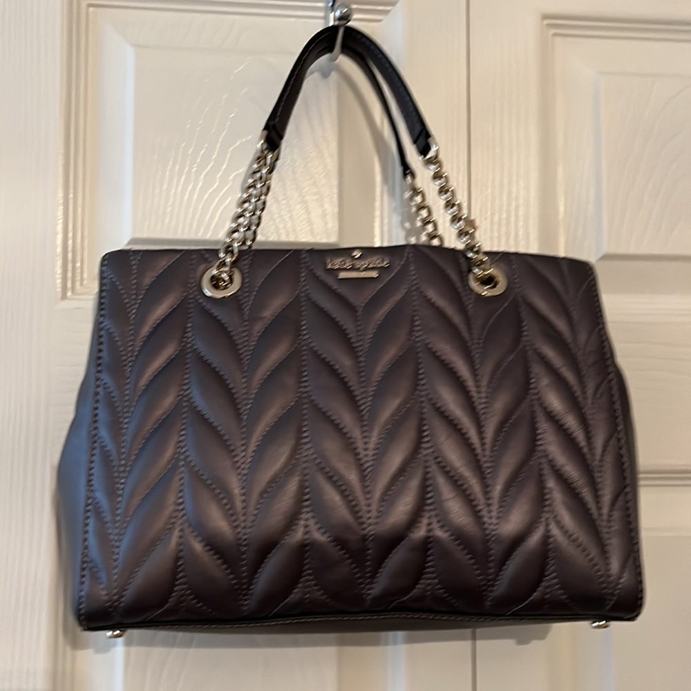 Kate Spade Briar Lane Meena Quilted Satchel in Gunmetal